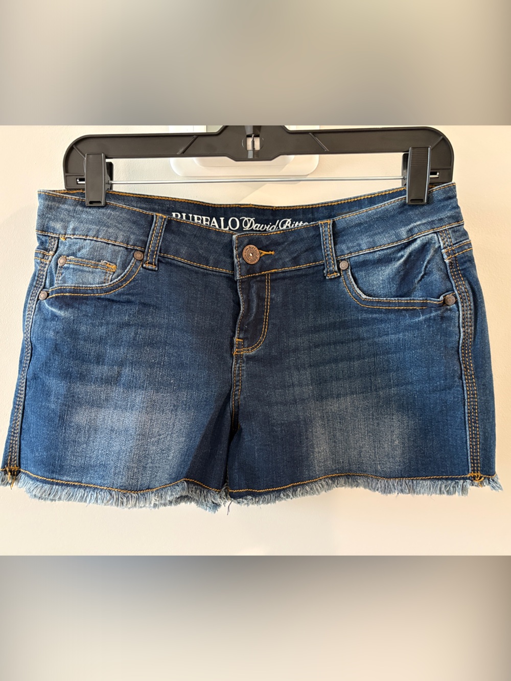 NWOT Buffalo David Bitton Blue Frayed Hem Denim Shorts